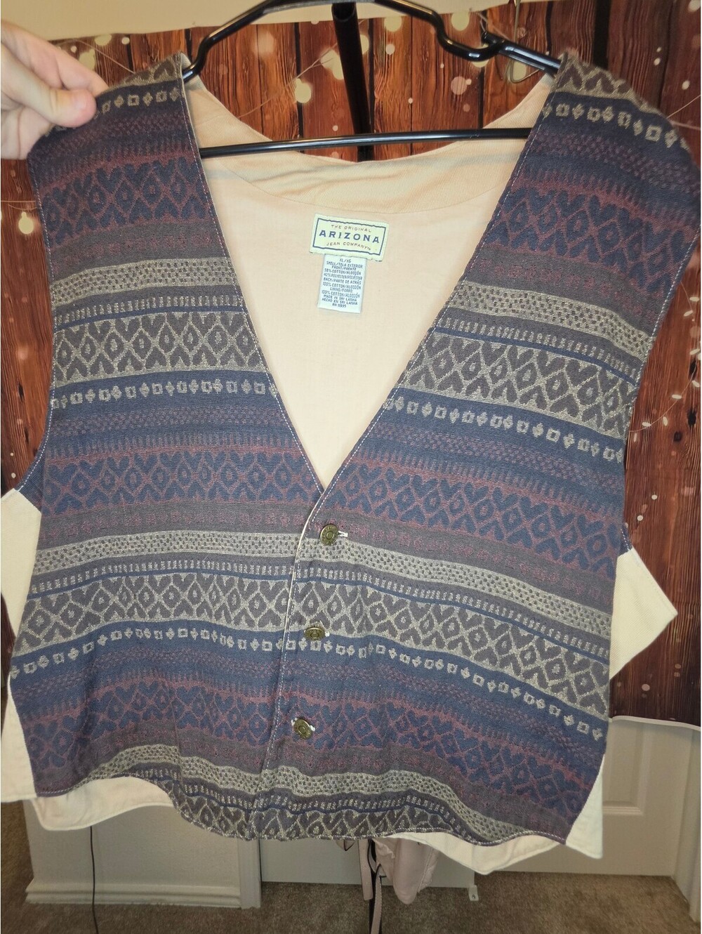Vintage Arizona Jean Company Men's Button-Up Vest Size XL/XS